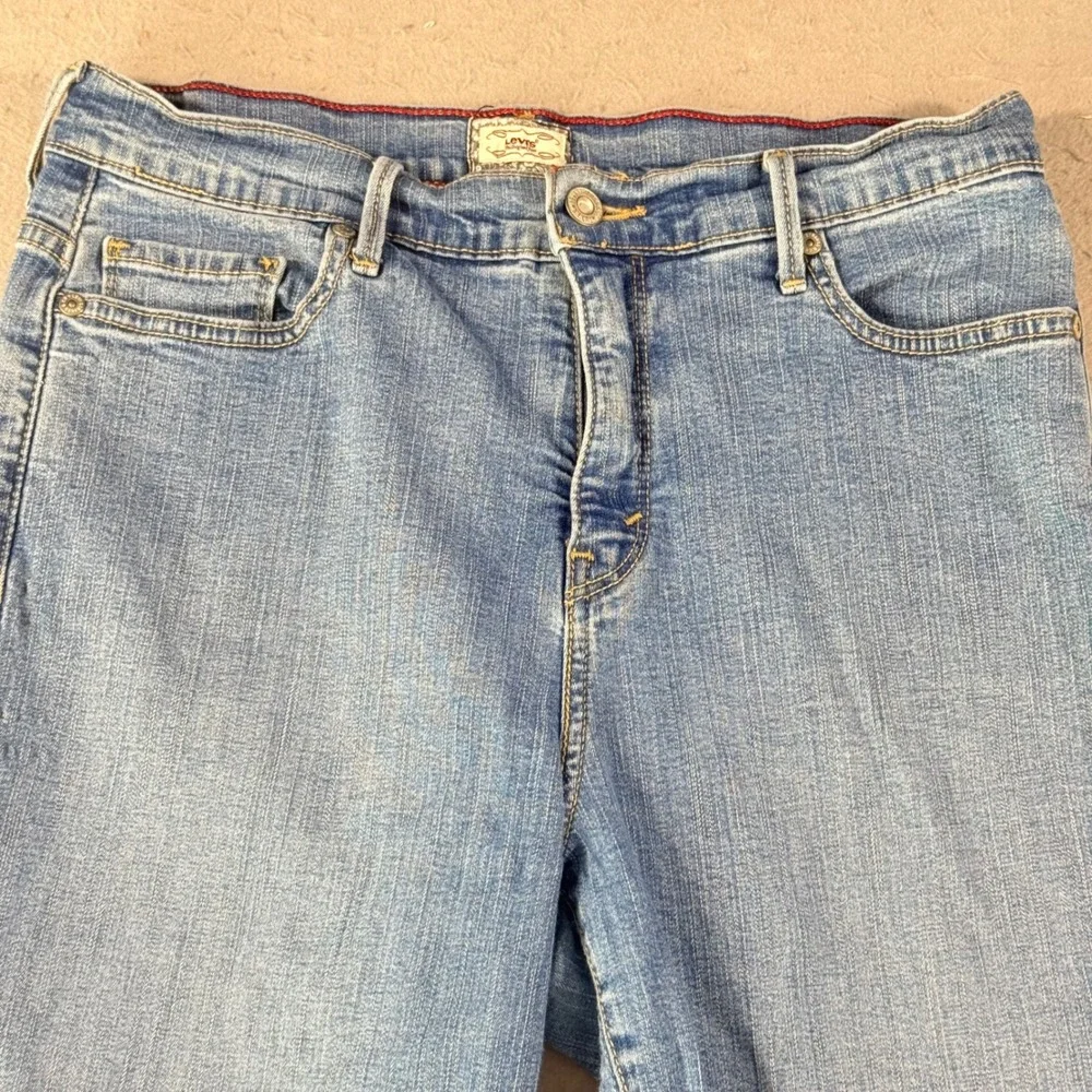 Levis 512 Perfectly Slimming Capri Jeans Men Light Wash Blue Denim Size 14 34x18